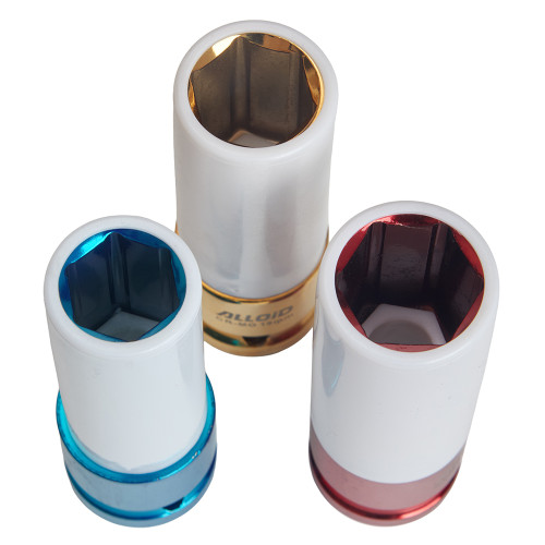 Набір ударних головок для алюмінієвих дисків 1/2". 3 пр.17,19,21 мм NUG-1721 Alloid