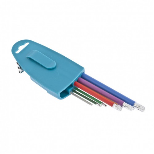Набор ключей имбусовых TORX-TT, 9 шт: T10-T50, магнит, S2, экстра-длинные, хром/краска 9 шт Gross