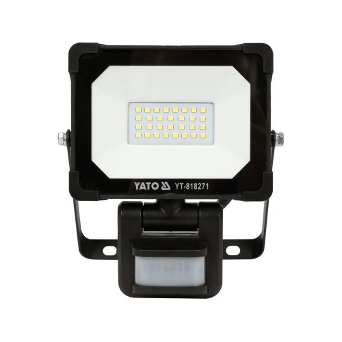 Прожектор с SMD-диодным излучателем и датчиком движения YATO : 20 Вт, 230 В, 1900 лм, 30 диодов YT-818271