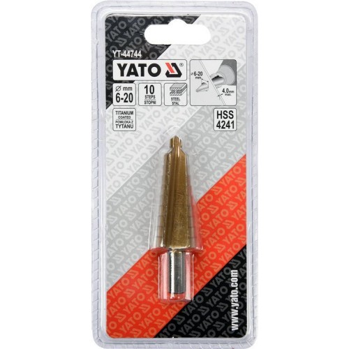 Сверло по металлу ступенчатое HSS 4241 6-20 мм YATO YT-44744