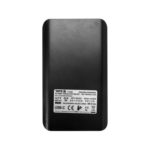 Портативный аппарат точечной сварки с функцией Power Bank Li-Po 4,2 В, 6.3 АГод, 500 А, выход- 2 А YT-82507