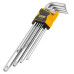 Набор Г-образных двусторонних ключей HEX+TORX с отверстием, 9 шт. JCB Tools JCB-5093TXL