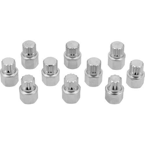 Головки для секретных винтов колесных дисков VAG YATO с квадратом-1/2", компл. 10шт YT-060393