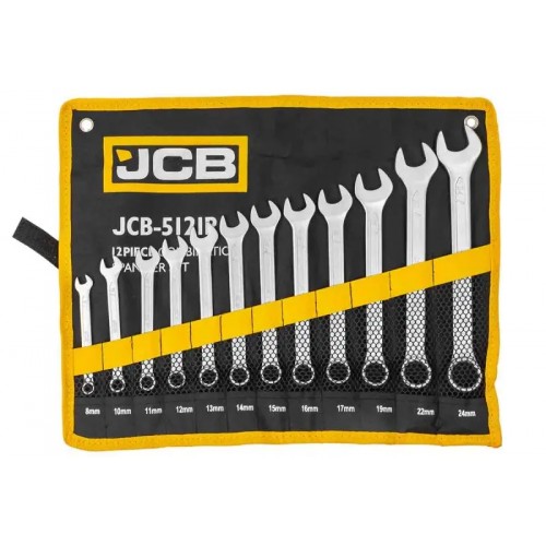 Набор ключей рожково-накидных JCB Tools в чехле, (8-24мм), 12од. JCB-5121P