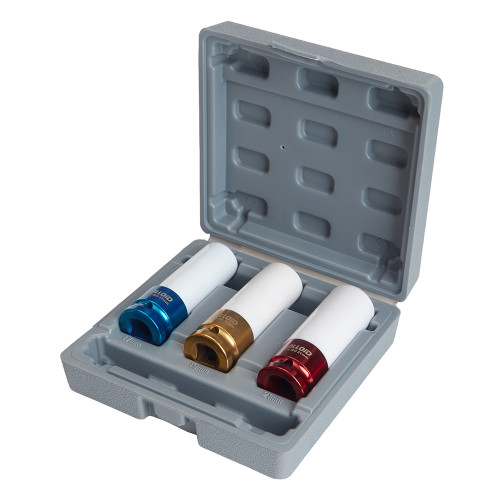 Набір ударних головок для алюмінієвих дисків 1/2". 3 пр.17,19,21 мм NUG-1721 Alloid