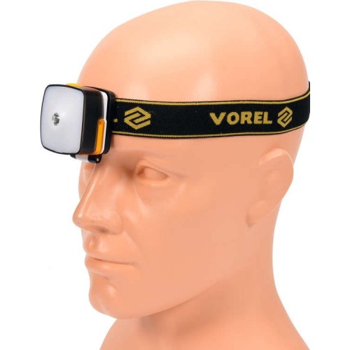 Налобный фонарь аккумуляторный 130+160 lm 3Вт VOREL 88677