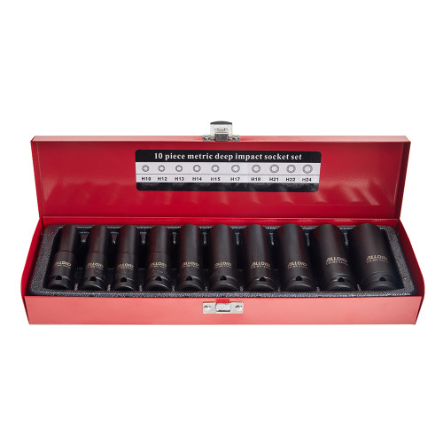 Набір ударних головок високих 1/2". 10 пр.10-24 мм. NUGV-1024 Alloid