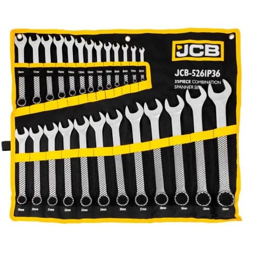 Набор ключей рожково-накидных JCB Tools в чехле, (6-36мм), 25ед. JCB-5261P36