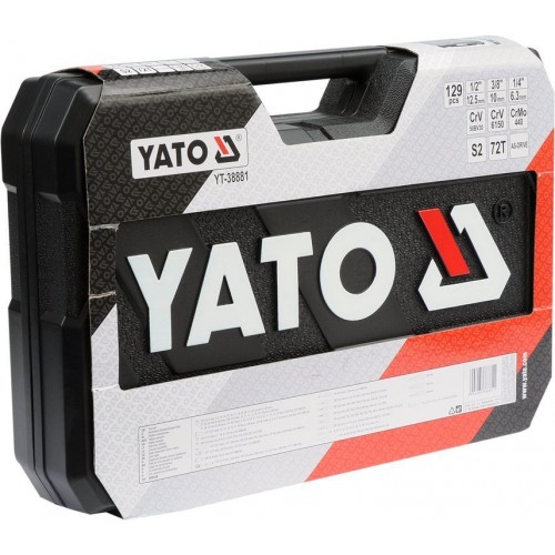Набор инструментов 1/4", 3/8", 1/2", 129пр XXL YATO YT-38881