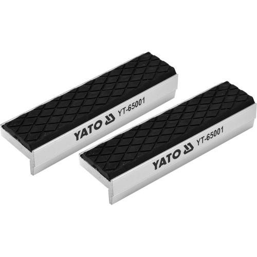 Губки сменные к тискам мягкие YATO: 100 х 30 х 10 мм, алюминиевые с резиной YT-65001