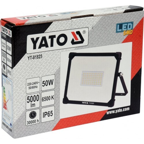 Светодиодный прожектор с ручкой SMD LED 50W 5000LM YATO YT-81825
