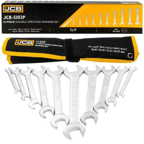 Набір рожкових ключів в чохлі 10 од. (6-27 мм) JCB Tools JCB-5102P