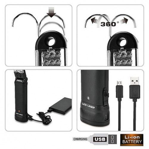 Фонарь светодиодный с магнитом TOPTUL (Micro USB 5V) JJAT0105