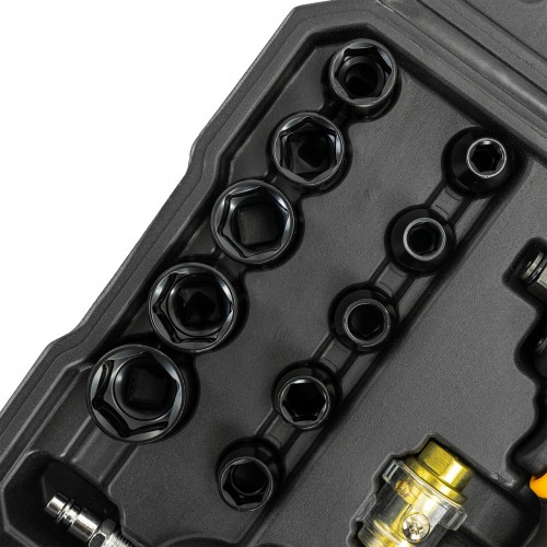 Гайковерт пневматичний 610-1200 NM з набором ударних головок 1/2", JCB Tools JCB-RP9515KIT