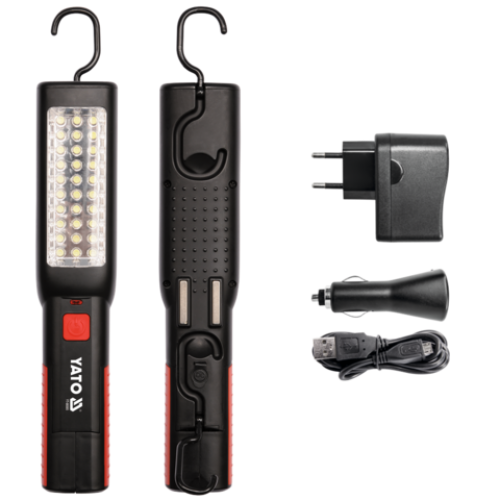 Светильник аккумуляторный YATO USB LED3,7V с зарядкой 220/12V YT-085051
