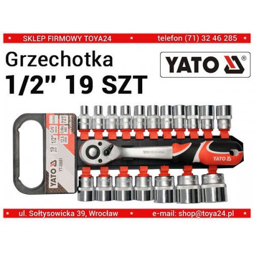 Набор торцевых головок 8 - 32мм, 19 пр. 1/2" YATO YT-38681