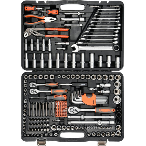 Набор инструмента комбинированный STHOR: квадрат 1/2", 3/8", 1/4" 225 шт. (58693)