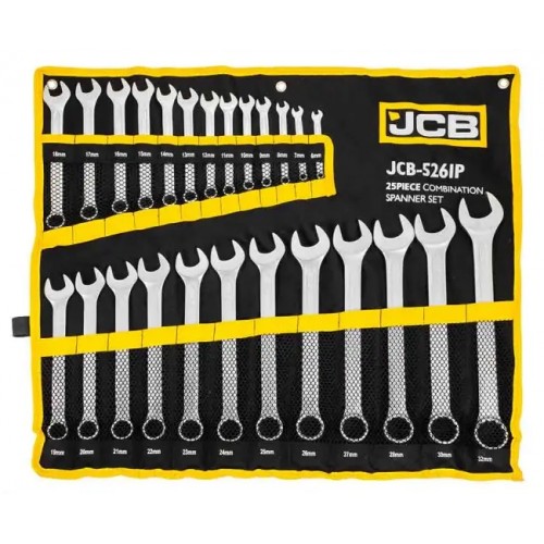 Набір ключів рожково-накидних JCB Tools в чохлі, (6-32мм), 25од. JCB-5261P