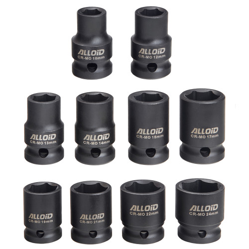 Набір ударних головок 1/2". 10 пр.10-24 мм. NUG-1024 Alloid