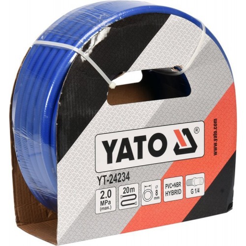 Гибридный шланг для сжатого воздуха 20 метров, Ø-8,0 мм (20BAR) YATO YT-24234
