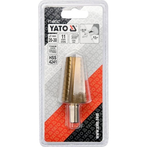 Сверло по металлу ступенчатое HSS 4241 20-30 мм YATO YT-44747