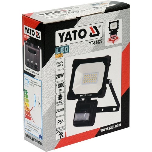 Светодиодный прожектор 30W 3000LM с датчиком движения YATO YT-81828