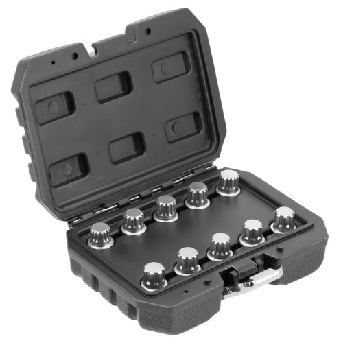 Головки к секретным винтам колесных дисков BMW YATO с квадратом-1/2", компл. 10шт YT-060392