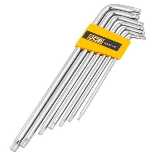 Haбиp Г-образных ключей экстра длинных TORX 7 ед. (T10-T40) JCB Tools JCB-5071XL