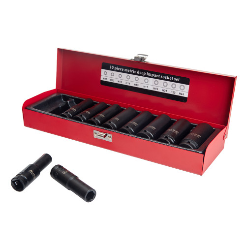 Набір ударних головок високих 1/2". 10 пр.10-24 мм. NUGV-1024 Alloid