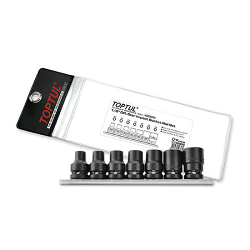 Набор ударных головок TORX 1/2" E10-E24, 7 ед. (звезда Давида) TOPTUL GDAG0701