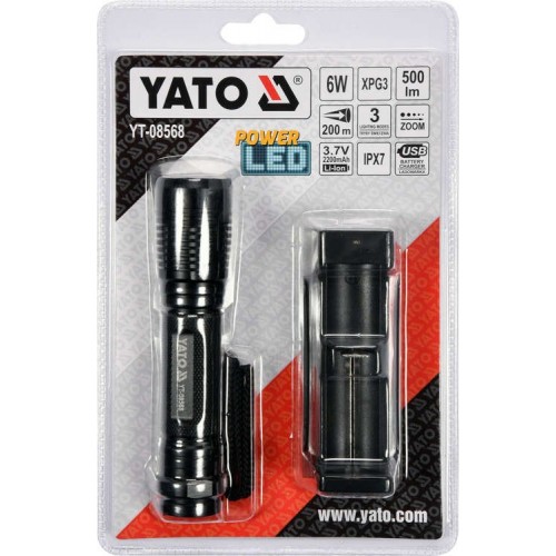 Фонарь аккумуляторный XP-G3 CREE 6W YATO YT-08568