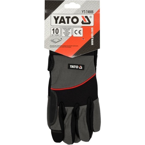 Рабочие перчатки с застежкой из синтетической кожи "SPANDEX" (размер 10 (XXL)) YATO YT-74666 