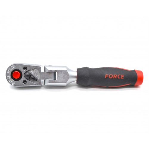 Трещотка шарнирная 1/4" с резиновой ручкой (20 зуб.) 127 мм 802218 F FORCE