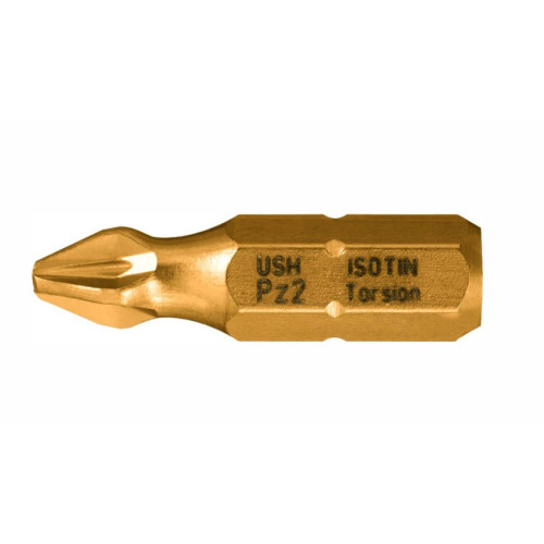 Бита USH ISOTIN PZ2 x 25 мм, Torsion, титановое покрытие (10 шт.) UUSG0022361