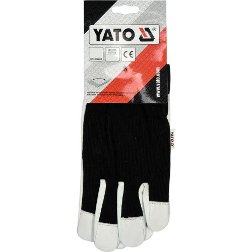 Перчатки рабочие кожаные + трикотаж (размер 10 (XXL) ) YATO YT-74640