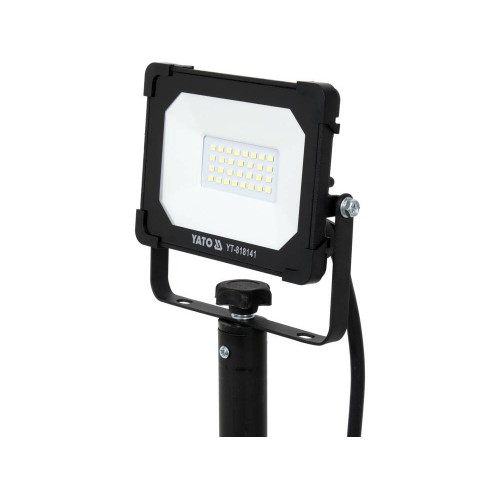 Прожектор с SMD-диодным излучателем YATO: 20 Вт, 230 В,1900 Lm, на штативе h=0.6-1.22 м, кабель- 2м YT-818141