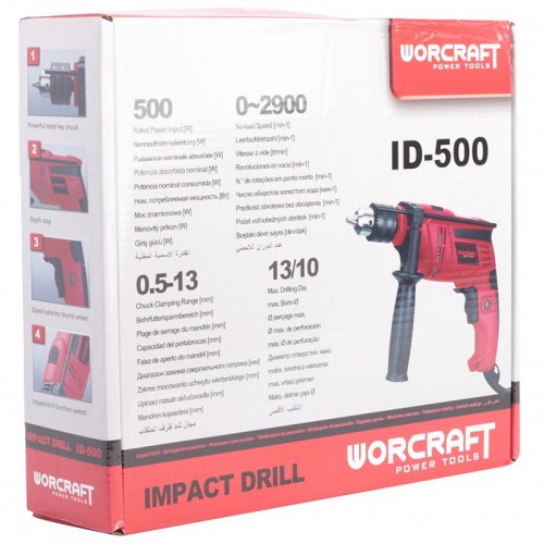 Дрель ударная 500 Вт патрон 13мм WORCRAFT ID-500