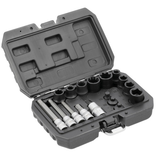 Головки для тормозных суппортов авто YATO: 1/4", 3/8", 17 шт YT-06812