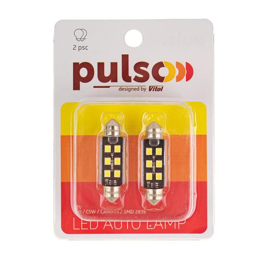 Лампа PULSO/софитная/LED C5W /41мм/CANBUS/9SMD-2835/12v/2,9W/315lm White (LP-41C5W)