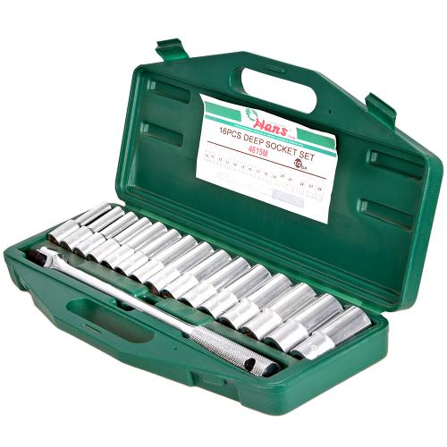 HANS. Набор головок глубоких 1/2" 16 пр (10,11,12,13,14,15,16,17,18,19,20,21,22,23,24) (4615M) (4615М)