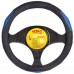 Чехол руля VLOD-L285 BK/BL M черн-син/БО/перф/кожа (VLOD-L285 BK/BL M)