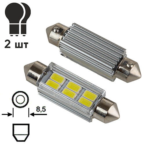 Лампа PULSO/софитные/LED SV8.5/T11x41mm/6 SMD-5730/9-18v/130Lm (LP-62041)