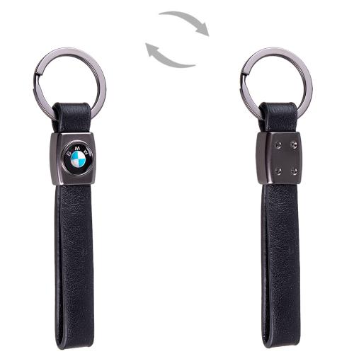 Брелок кожаный длинный черный BMW (кожа длинный BM CN)