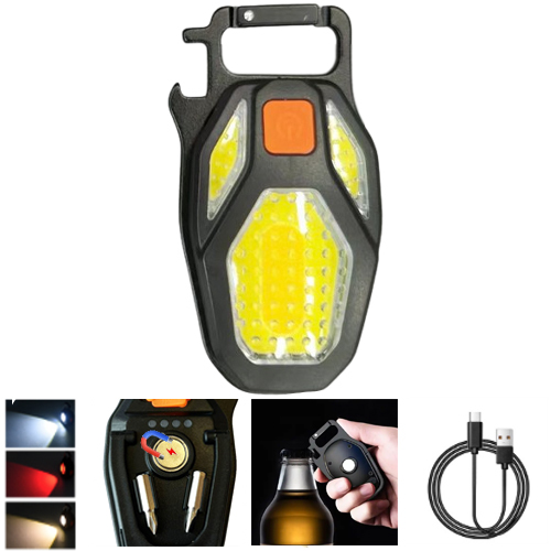 Фонарь MULTIFUNCTIONAL LL-203-COB ULTRA (white+yellow+red), multitool, Li-Ion аккумулятор, магнит, карабин, отвертка (LL-203-COB)
