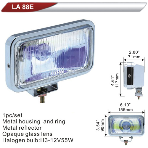 Фара дополнительная  DLAA  88E-RY хром/H3-12V-55W/155*90mm (LA 88E-RY)