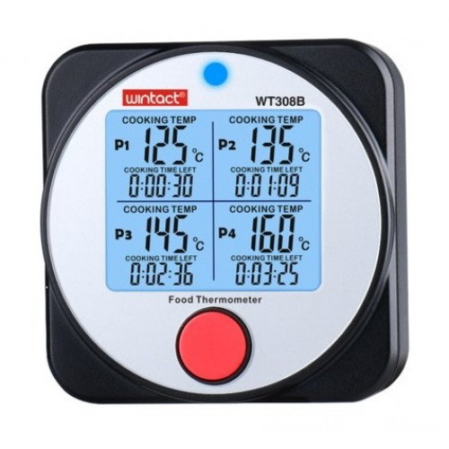 Термометр харчовий електронний 4-канальний Bluetooth -40-300 °C WINTACT WT308B
