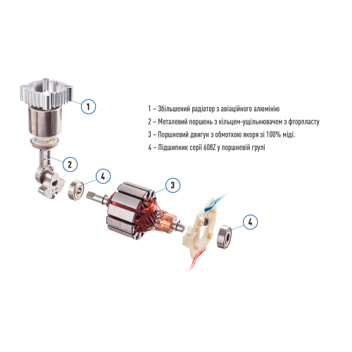 Компрессор "ViTOL" K-55 150psi/23Amp/50л/шланг 5,0м с дефлятором/клеммы K-55
