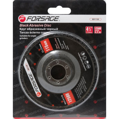 Круг абразивный обдирочный на фибровой основе 115х22мм, в блистере Forsage F-BD115D