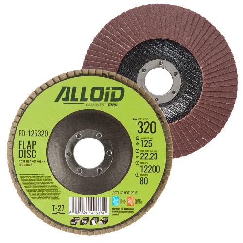 Круг лепестковый торцевой ALLOID 125 мм, зерно 320, T27