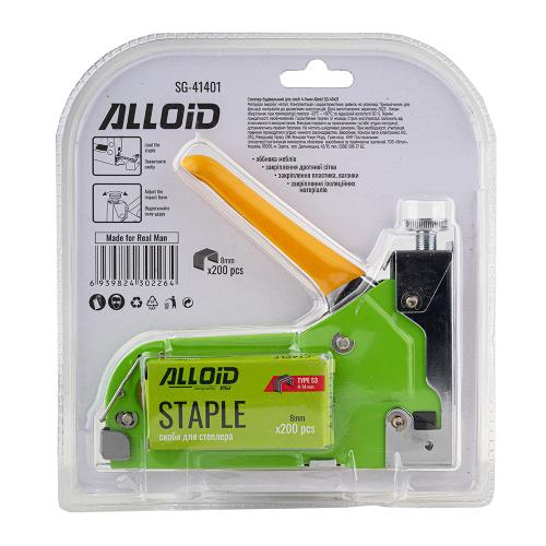 Alloid. Степлер строительный для скоб 4-14мм + 200 скоб 8мм (SG-41401)